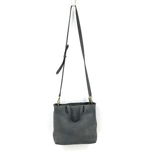 Madewell Blue Green Gray Small Zip Top Transport Crossbody Leather Purse Bag